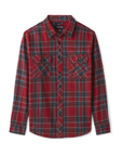 BRIXTON BOWERY L/S FLANNEL - BURGUNDY - The Drive Skateshop
