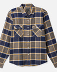 BRIXTON L/S BOWERY FLANNEL MOONLIT OCEAN/BRIGHT GOLD