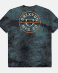 BRIXTON CREST 2 S/S TEE SPRUCE/WASHED NAVY/WASHED BLACK - The Drive Skateshop