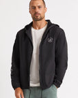BRIXTON CLAXTON OATH ZIP HOOD JKT - BLACK/WHITE - The Drive Skateshop