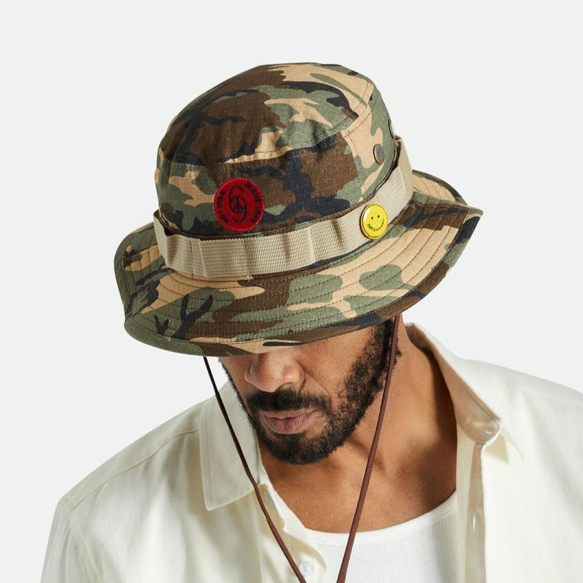 BRIXTON LOVE PACKABLE BUCKET HAT CAMO SURPLUS - The Drive Skateshop