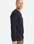 BRIXTON SLUB L/S POCKET TEE BLACK