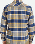 BRIXTON L/S BOWERY FLANNEL MOONLIT OCEAN/BRIGHT GOLD