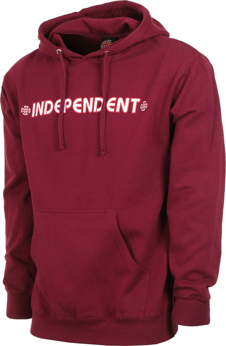 INDEPENDENT HOODIE BAR CROSS MAROON