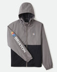 BRIXTON CLAXTON ALTON LW ZIP HOOD BLACK/GREY