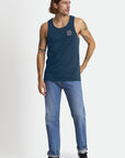 BRIXTON CREST TANK TOP MARINE BLUE - The Drive Skateshop