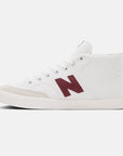 NEW BALANCE 213 WHITE/BURGUNDY - The Drive Skateshop
