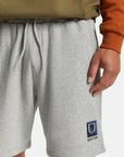 BRIXTON BETA SPLIT FLEECE SWEAT SHORTS HEATHER GREY - The Drive Skateshop