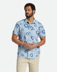 BRIXTON CHARTER PRINT S/S WOVEN DUSTY BLUE/PACIFIC BLUE/CORAL