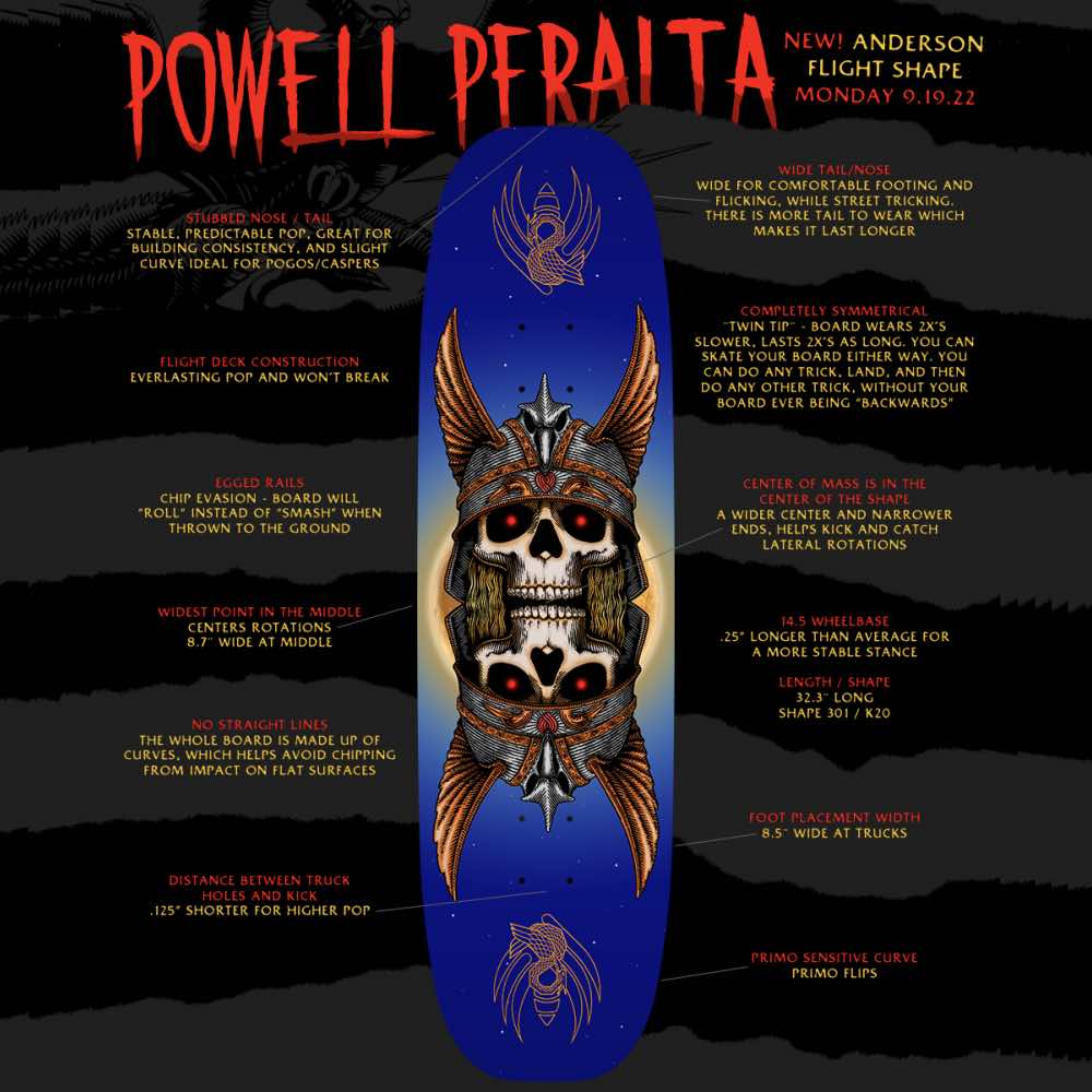 POWELL-PERALTA DECK - ANDY ANDERSON PRO FLIGHT TECHNOLOGY HERON'S EGG (8.7") - The Drive Skateshop