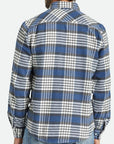 BRIXTON BOWERY FLANNEL PACIFIC BLUE/WHITECAP/BLACK - The Drive Skateshop