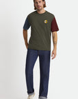 BRIXTON PATRON S/S KNIT TOP PINE/WASHED NAVY/DARK BURGUNDY - The Drive Skateshop