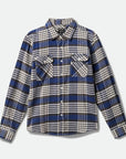 BRIXTON BOWERY FLANNEL PACIFIC BLUE/WHITECAP/BLACK - The Drive Skateshop