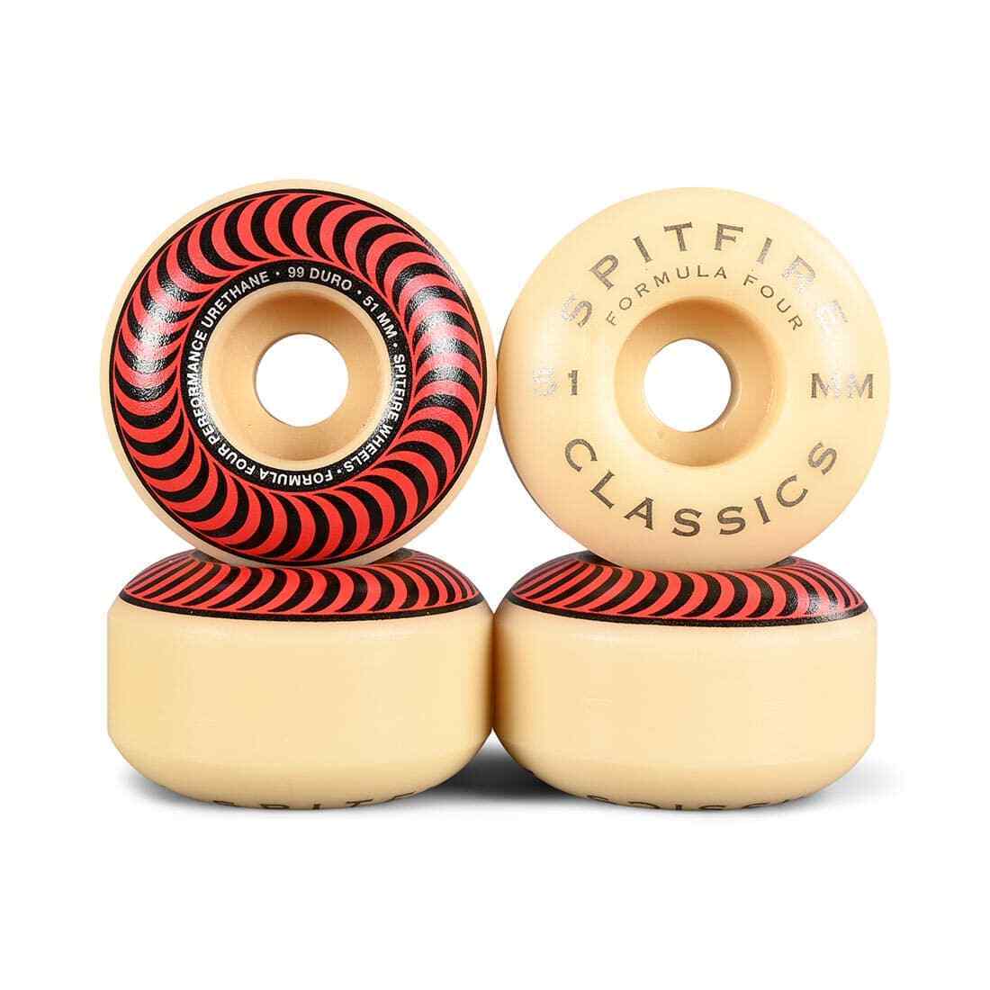 SPITFIRE WHEELS FORMULA FOUR CLASSICS RED 99A (51MM) - The Drive Skateshop