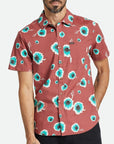 BRIXTON CHARTER PRINT S/S WOVEN DUSTY CEDAR/OFF WHITE/JADE