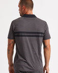BRIXTON SHIELD STRIPE S/S POLO X KNIT - BLACK/CHARCOAL - The Drive Skateshop