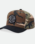 BRIXTON CREST C MP SNAPBACK CAMO SURPLUS/BLACK - The Drive Skateshop