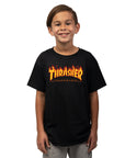 THRASHER YOUTH FLAME LOGO TEE BLACK - The Drive Skateshop