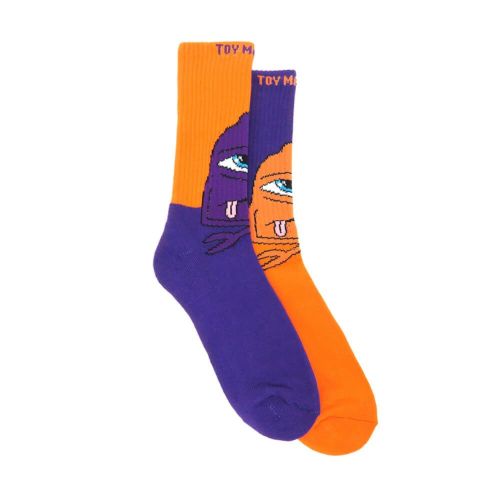 TOY MACHINE SOCKS BORED SECT PURPLE/ORANGE - The Drive Skateboard Shop
