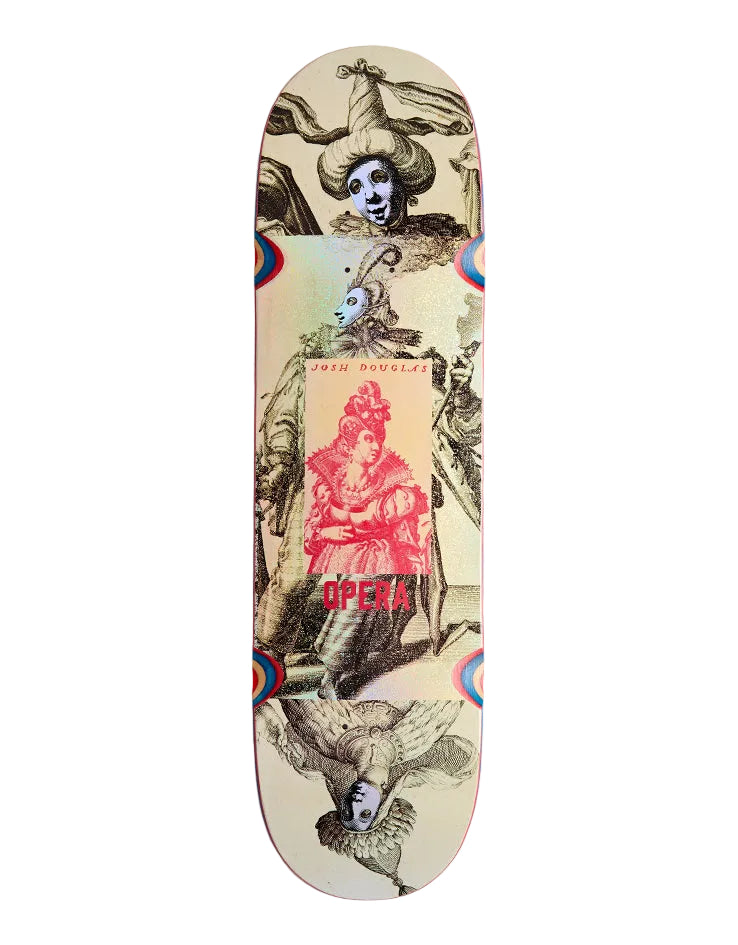 Opera Douglas Victorian Ex7 skateboard deck, 8.5 inch width, featuring detailed Victorian-inspired graphic design.
