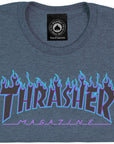 THRASHER FLAME LOGO T-SHIRT DARK HEATHER