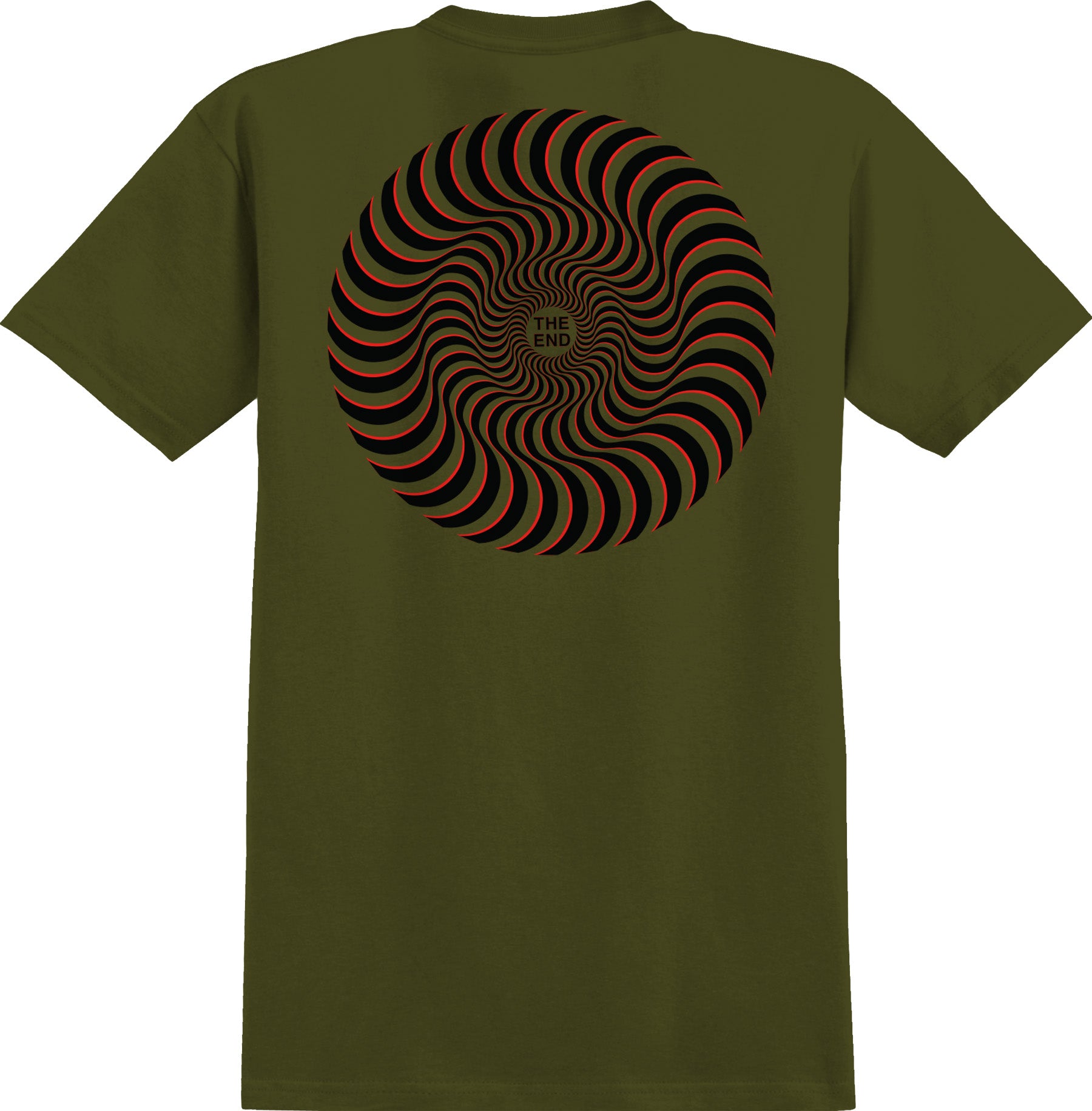 SPITFIRE CLASSIC SWIRL OVERLAY TEE MILITARY GREEN - The Drive Skateboard Shop