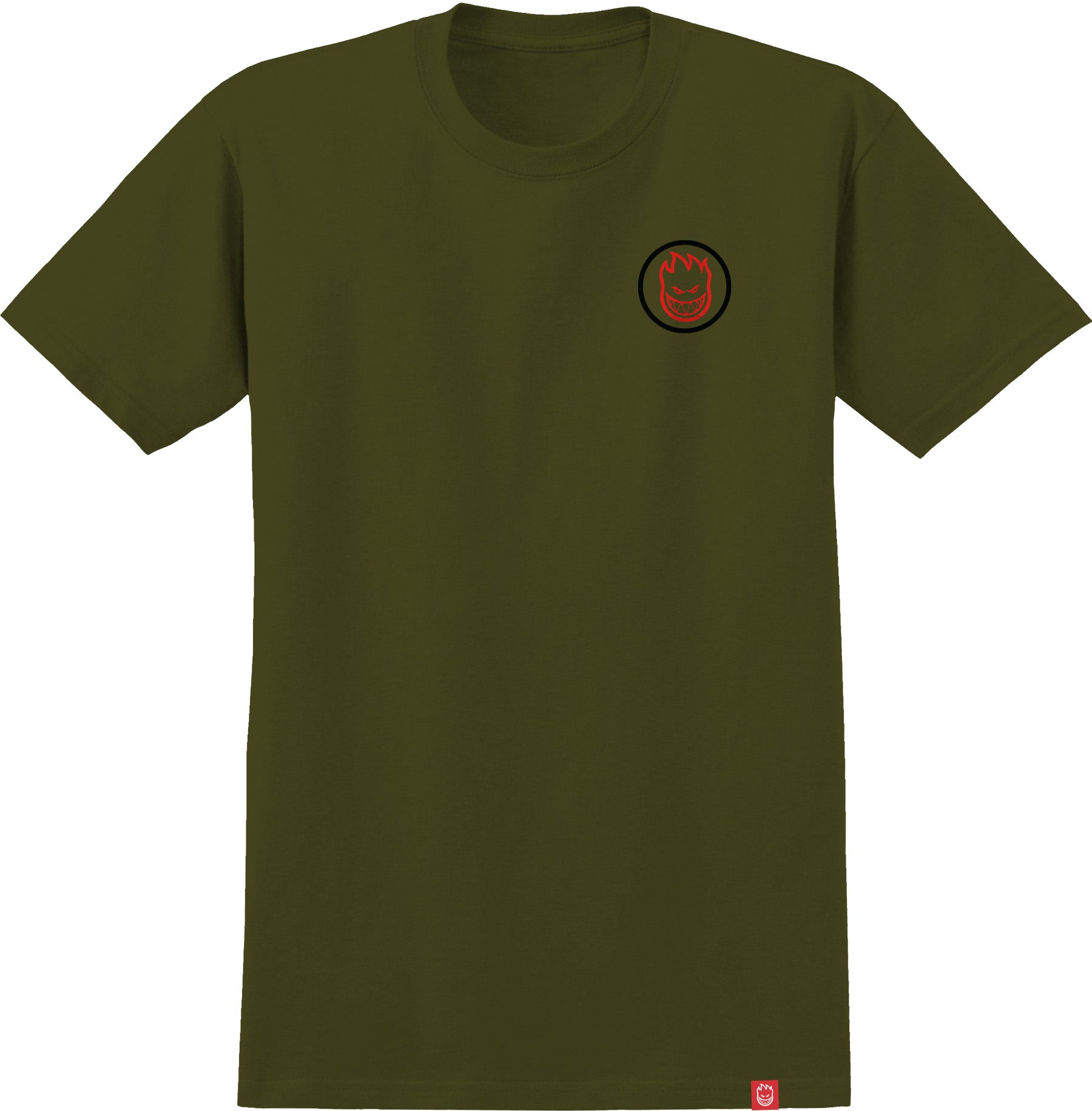 SPITFIRE CLASSIC SWIRL OVERLAY TEE MILITARY GREEN - The Drive Skateboard Shop
