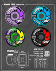 SPITFIRE WHEELS FORMULA FOUR RADIAL FULL NEON GREEN/PURPLE 99A (56MM)