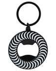 SPITFIRE CLASSIC SWIRL BOTTLE OPENER KEYCHAIN BLACK/WHITE - The Drive Skateboard Shop