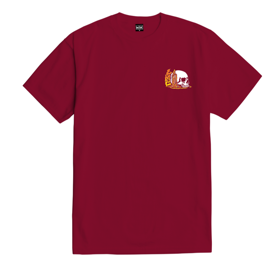 LOSER MACHINE ON FIRE TEE BURGANDY