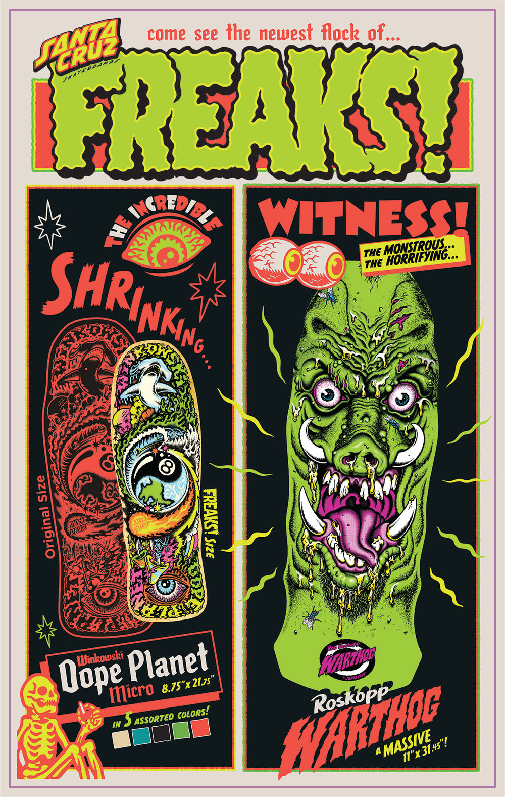 SANTA CRUZ DECK ROSKOPP WARTHOG FREAKS (11")