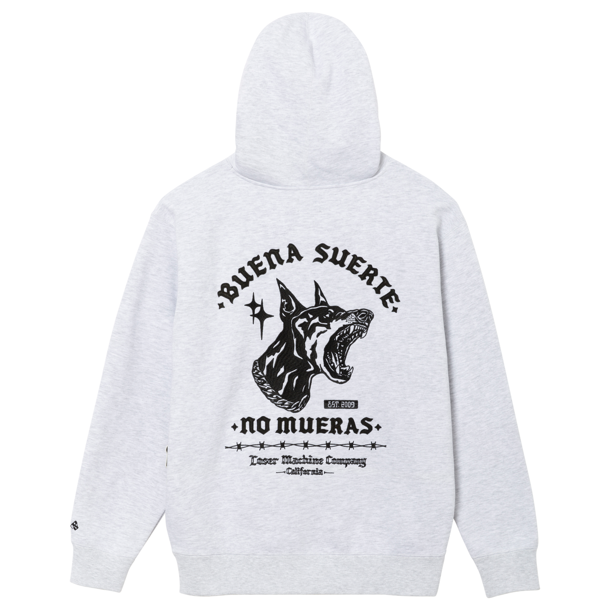 LOSER MACHINE NO MUERAS HOODED FLEECE HEATHER ASH