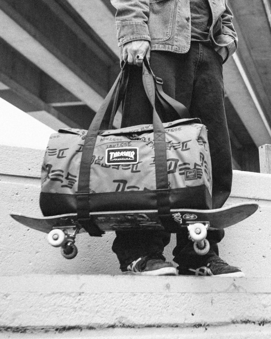 HERSCHEL X THRASHER SKATE DUFFLE ASPHALT/BLACK