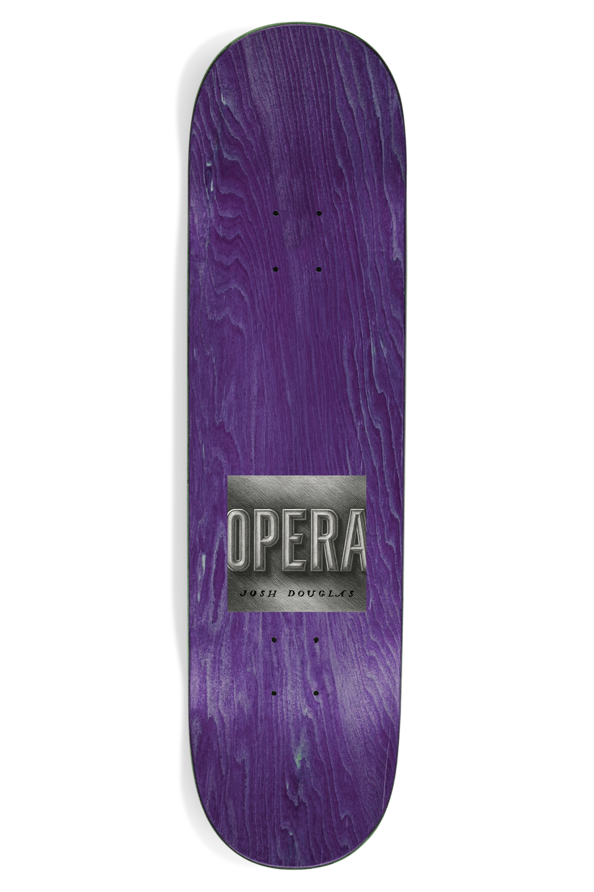Opera Deck Douglas Victorian Ex7 skateboard deck with 8.5-inch width, featuring vintage-inspired graphic design.