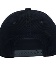 AUTUMN CORDUROY 5 PANEL MESH SNAPBACK HAT BLACK