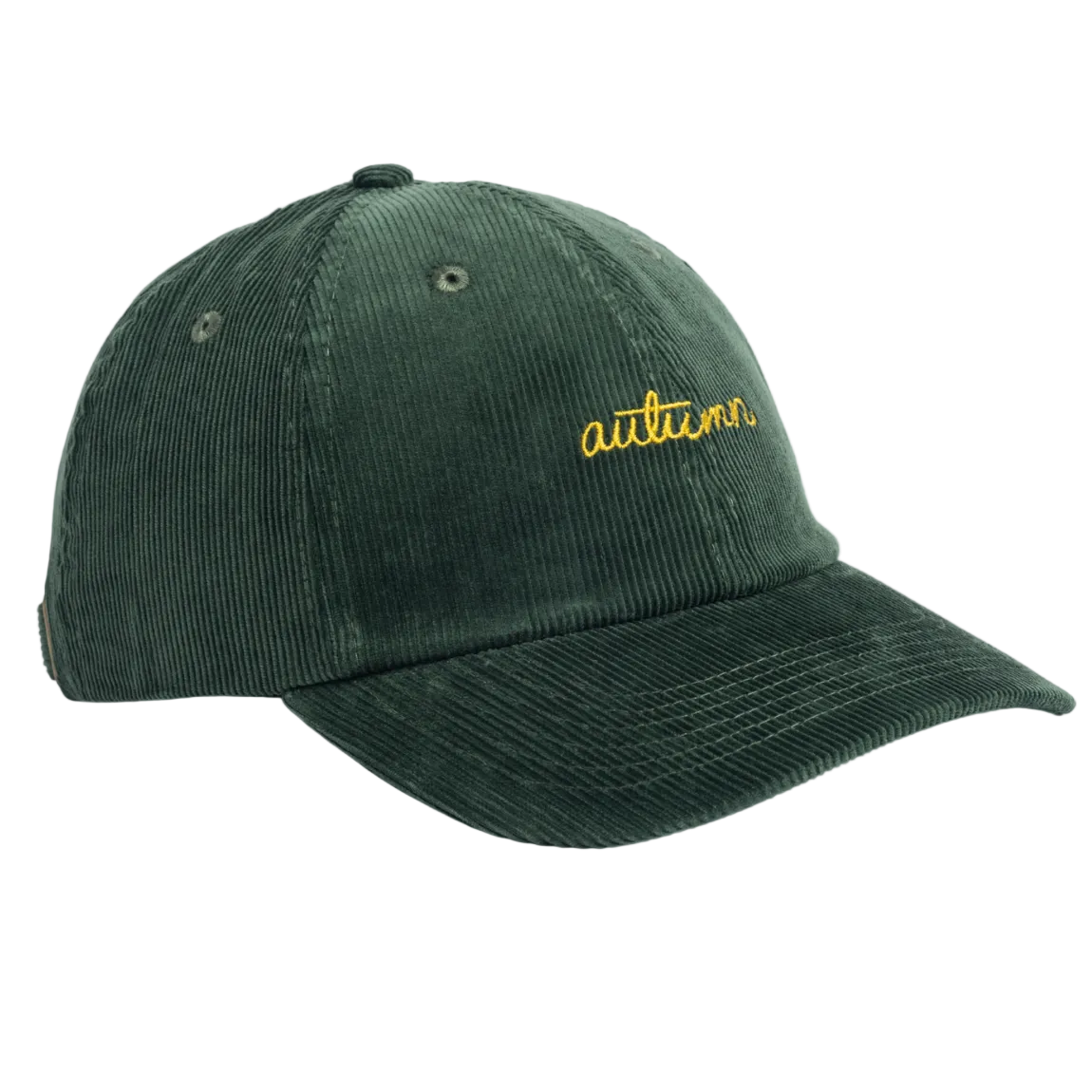 AUTUMN CORDUROY 6 PANEL STRAPBACK HAT GREEN