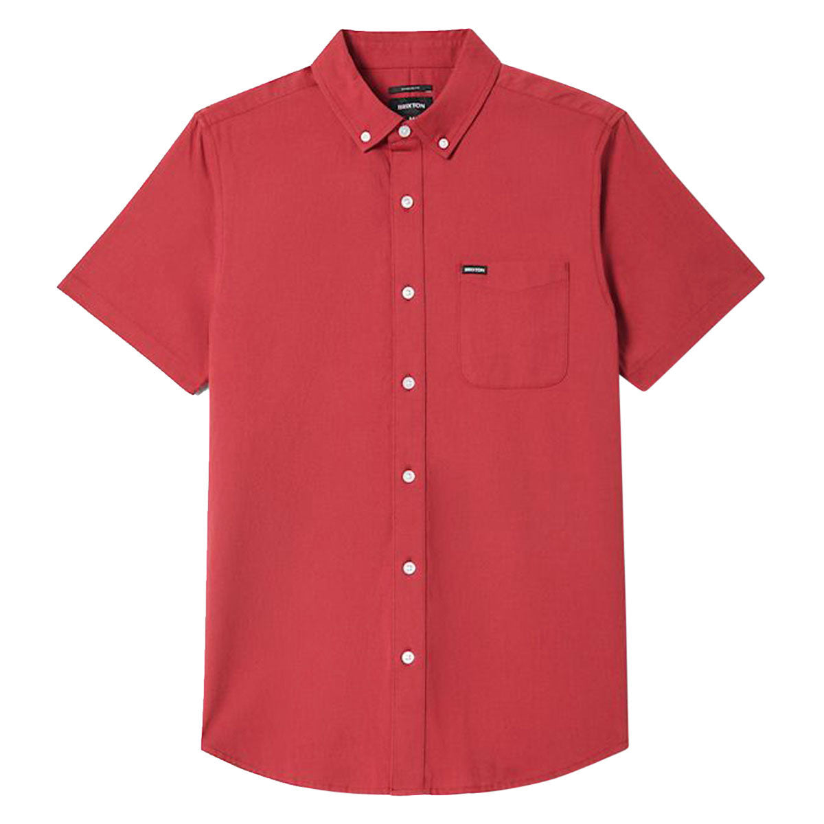 BRIXTON SANDFORD OXFORD S/S WOVEN BUTTON UP ROBUST RED