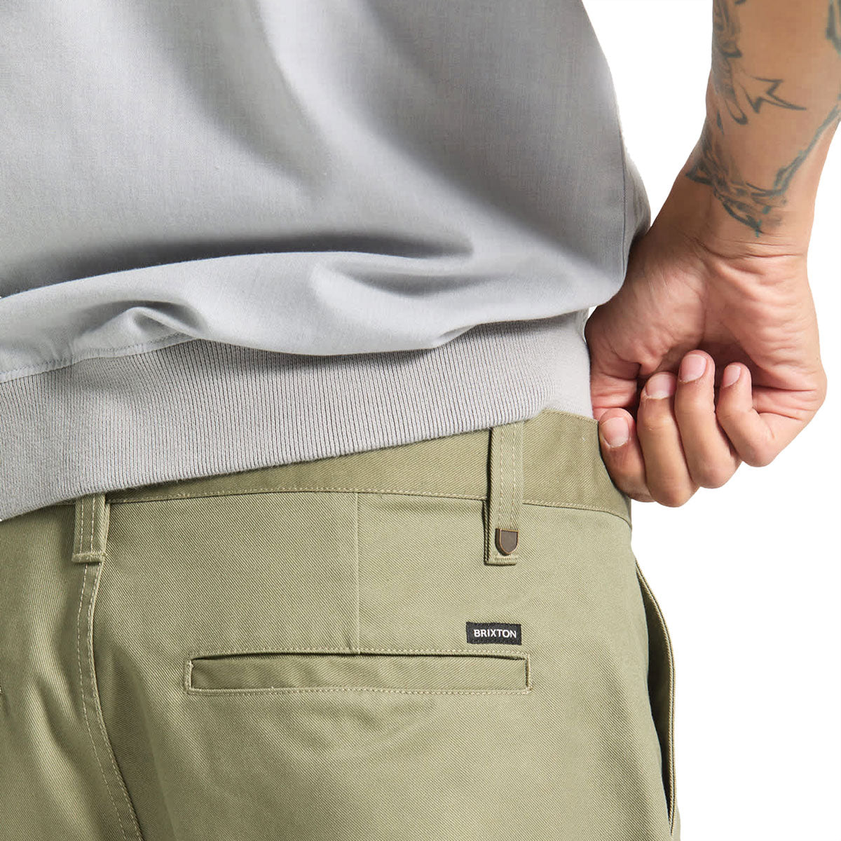 BRIXTON SANTO CHINO SHORTS OLIVE SURPLUS