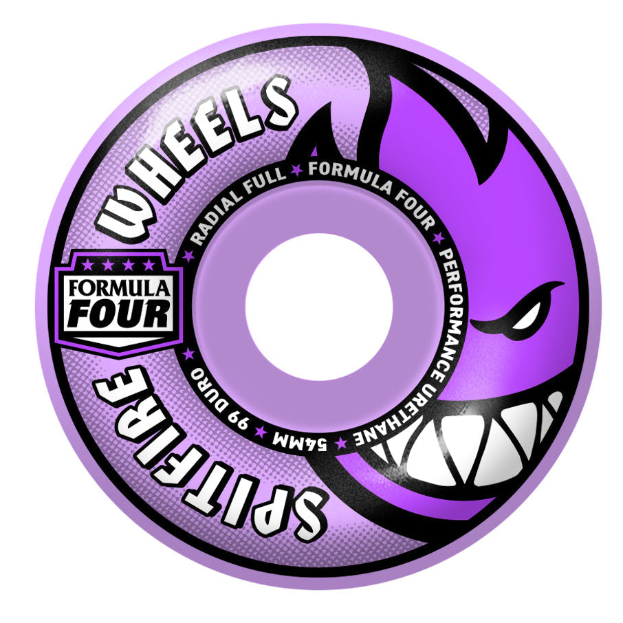 SPITFIRE WHEELS FORMULA FOUR RADIAL FULL LIGHT PURPLE 99A (54MM)
