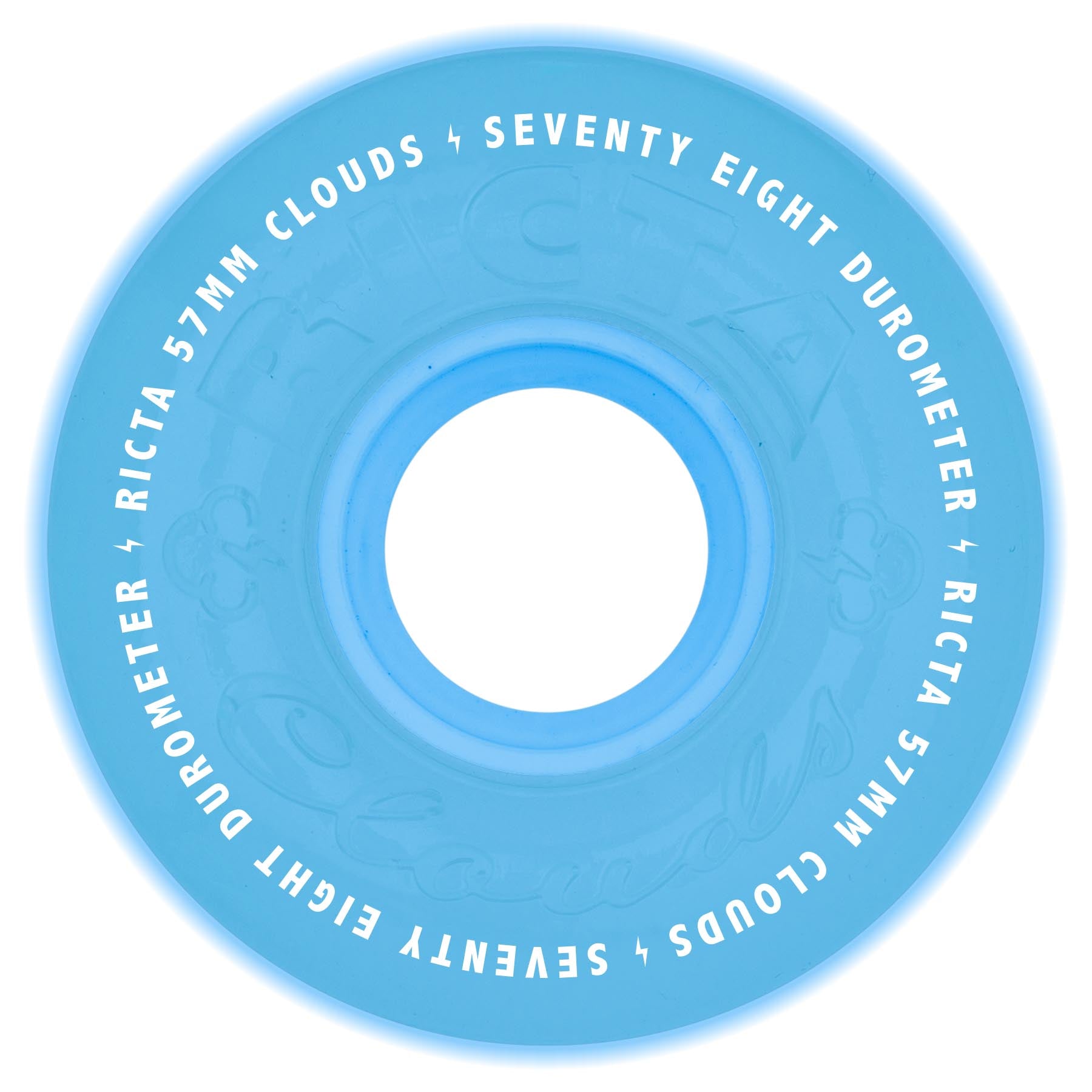 RICTA CLOUDS WHEELS TRANSPARENT AQUA WHITE 78A (57MM)