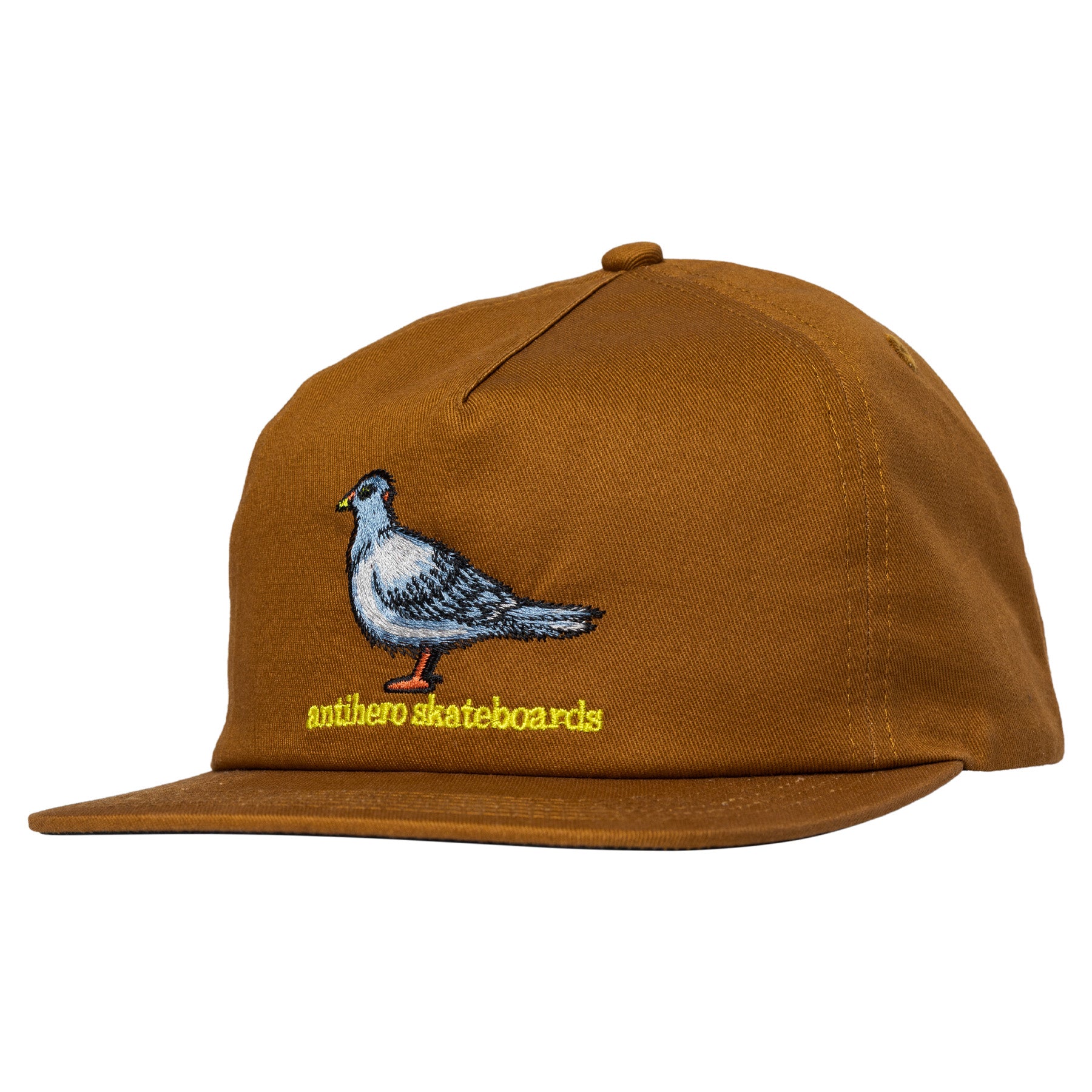 ANTIHERO LIL PIGEON SNAPBACK MEDIUM BROWN/YELLOW - The Drive Skateboard Shop