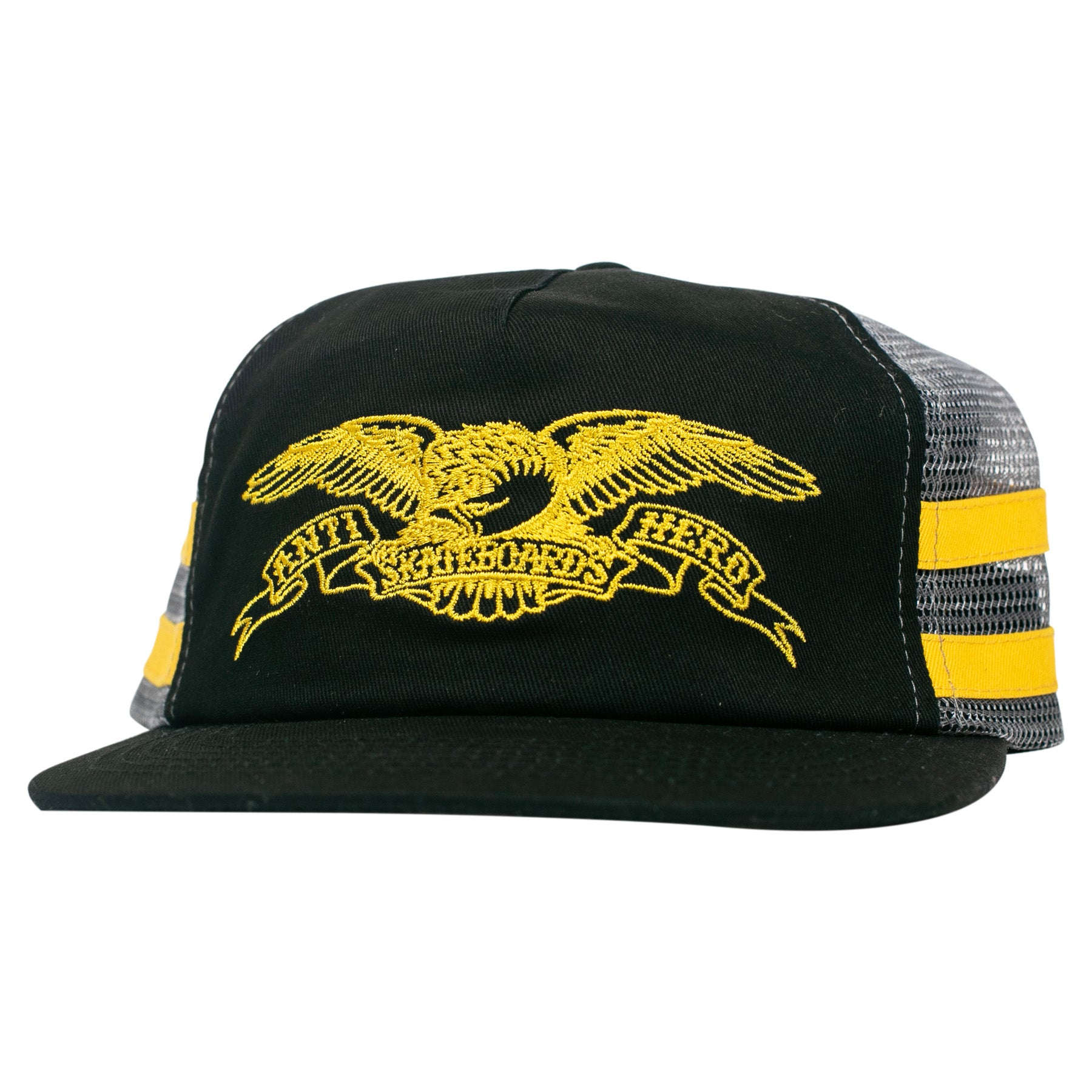ANTIHERO BASIC EAGLE SNAPBACK BLACK/CHARCOAL/YELLOW - The Drive Skateboard Shop