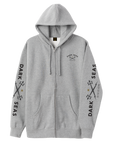 DARK SEAS HEADMASTER ZIP HOOD HEATHER GUNMETAL
