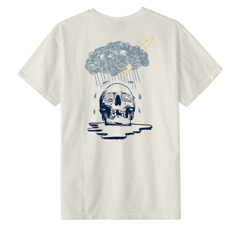 DARK SEAS RAIN CLOUD PIGMENT TEE ANTIQUE WHITE