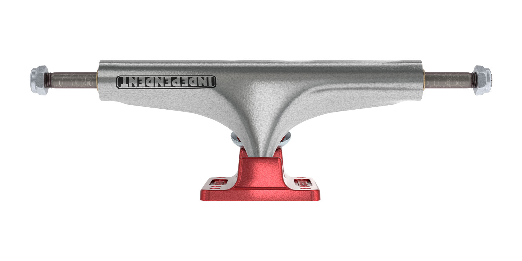 INDEPENDENT STAGE 4 HOLLOW BAR LOGO TRUCKS SILVER/RED ANODIZED