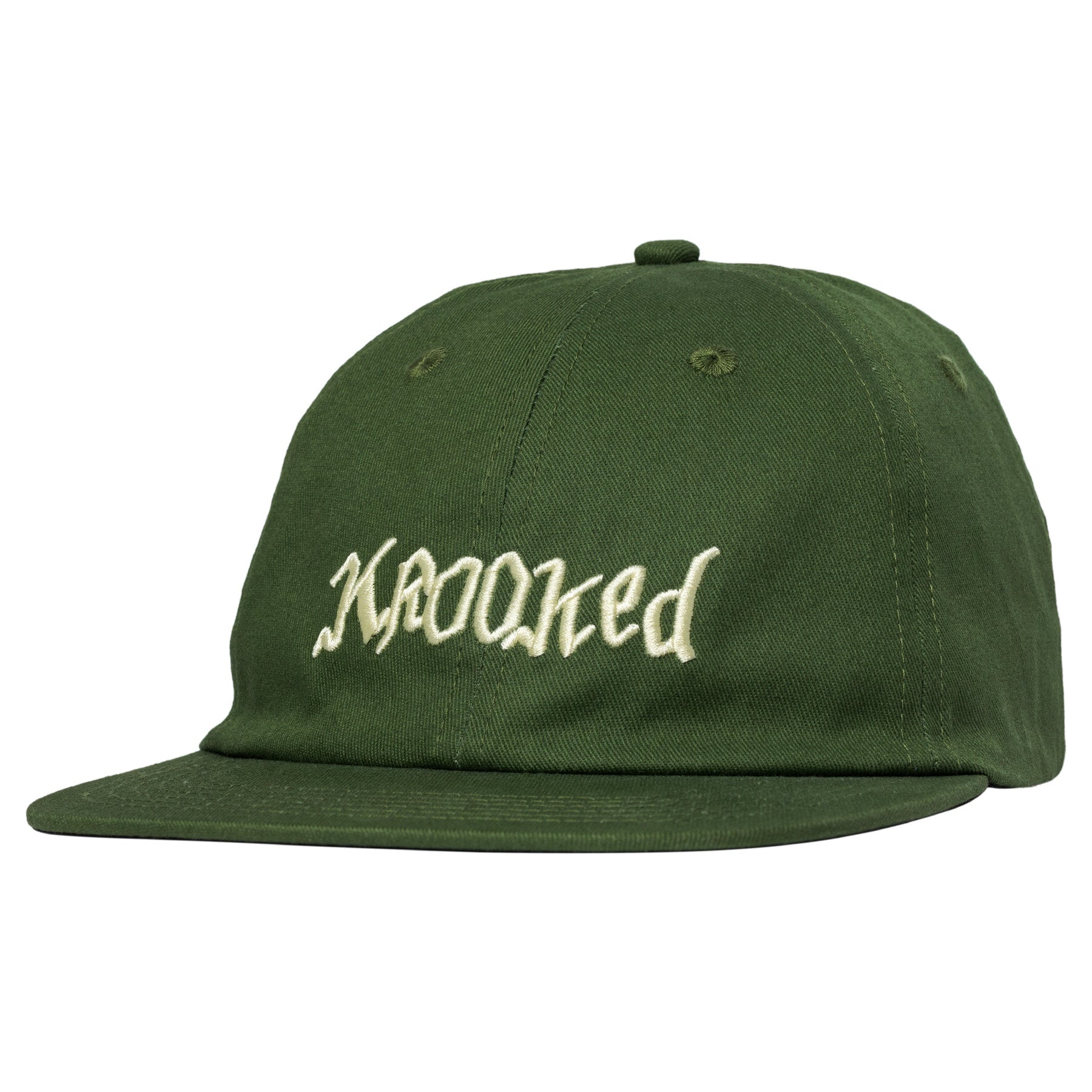 KROOKED DOUBLE OK SCRIPT STRAPBACK OLIVE/CREAM - The Drive Skateboard Shop