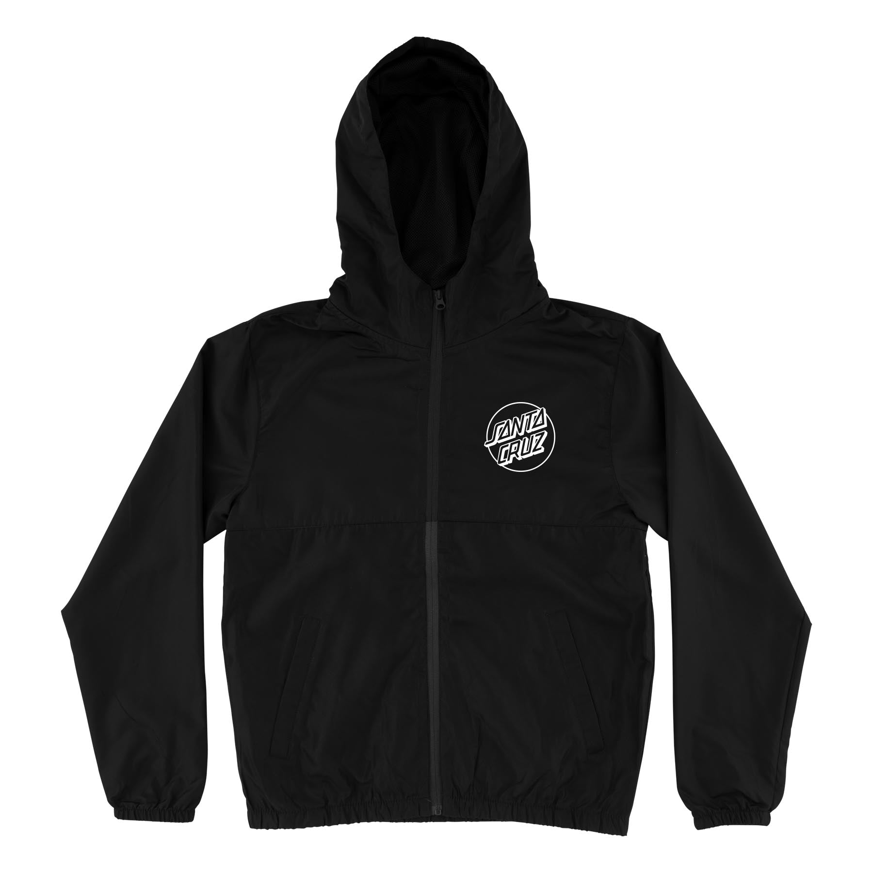 SANTA CRUZ YOUTH WINDBREAKER OPUS DOT CHEST BLACK