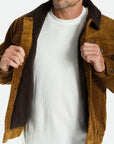 BRIXTON CABLE LINED TRUCKER JACKET PINECONE BROWN