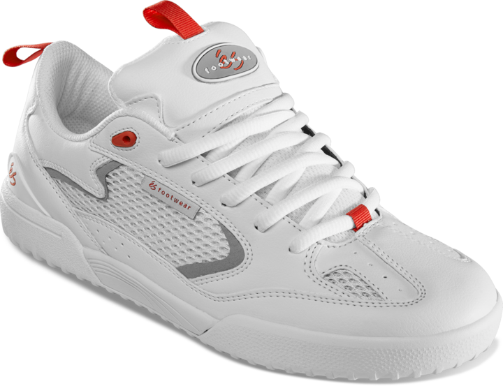 es QUATTROスケシュー　erl ポーカーズ　ビーブロ ES QUATTRO WHITE/GREY/RED – The Drive Skateboard Shop