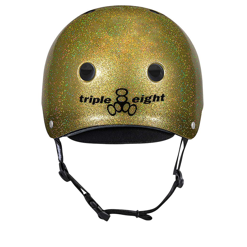 TRIPLE 8 DEEP COVER HELMET GOLD GLITTER - The Drive Skateboard Shop
